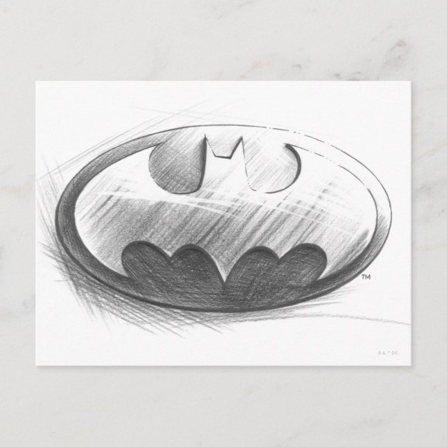 Batman Symbol | Insignia Drawing Logo Postcard (Front)