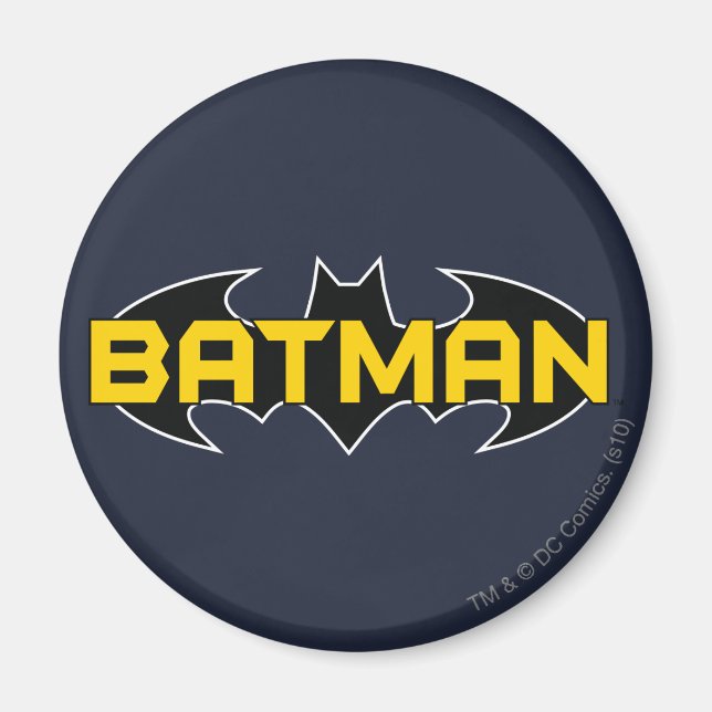 Batman Symbol | Name Yellow & Black Logo Magnet (Front)