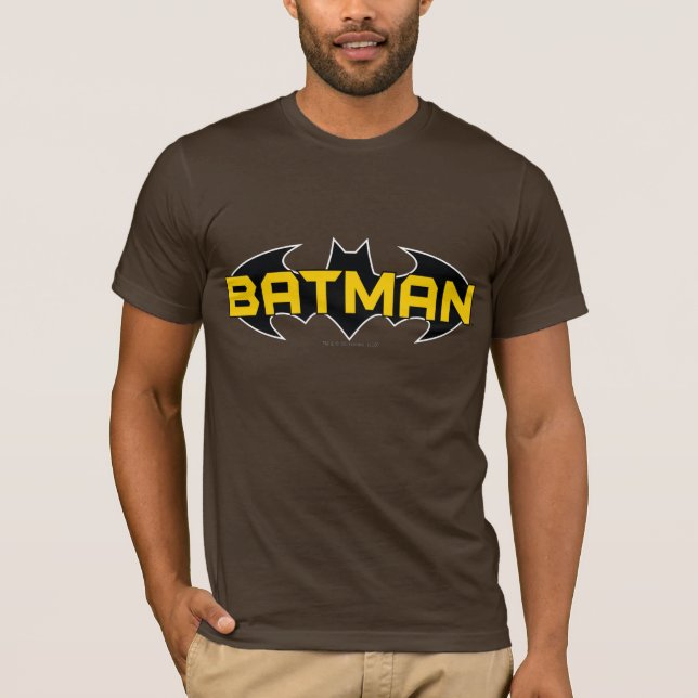 Batman Symbol | Name Yellow & Black Logo T-Shirt (Front)