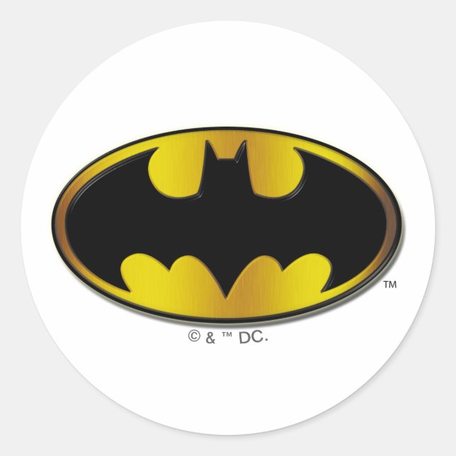 Batman Symbol | Oval Gradient Logo Classic Round Sticker (Front)