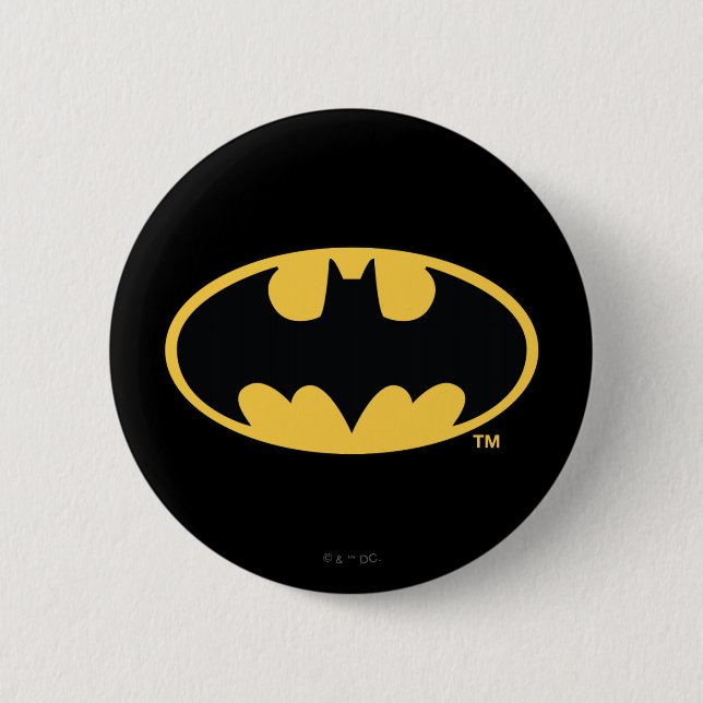 Batman Symbol | Oval Logo 6 Cm Round Badge (Front)