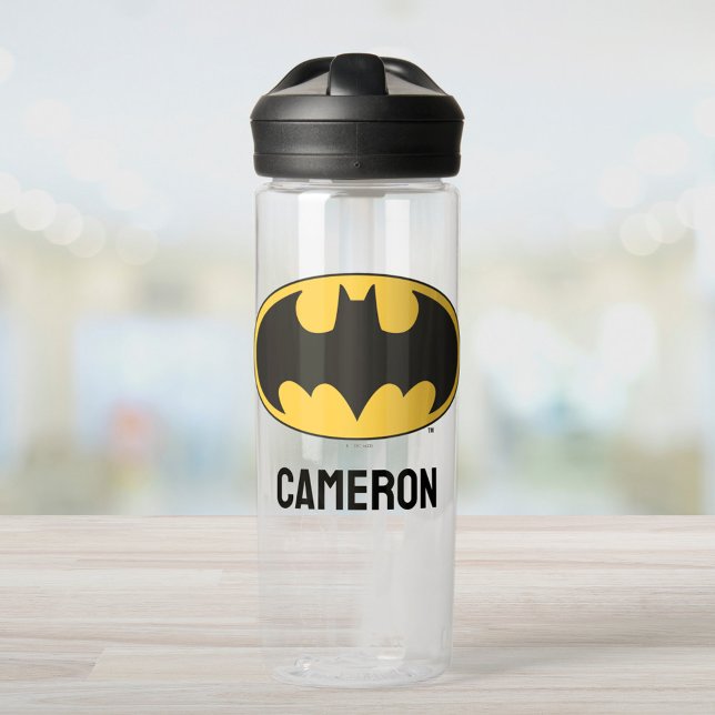 Batman Symbol | Oval Logo | Add Your Name Water Bottle (Creator Uploaded)