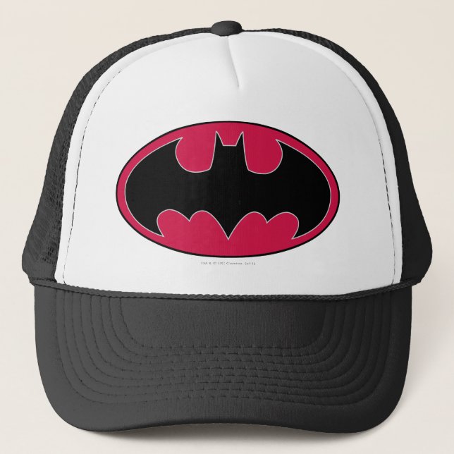 Batman Symbol | Red Black Logo Trucker Hat (Front)