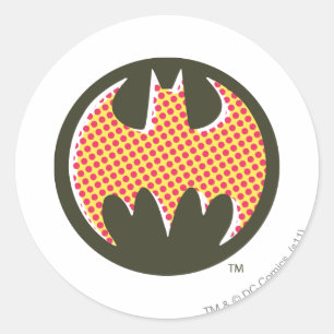 Batman Symbol Red Halftone Logo Classic Round Sticker