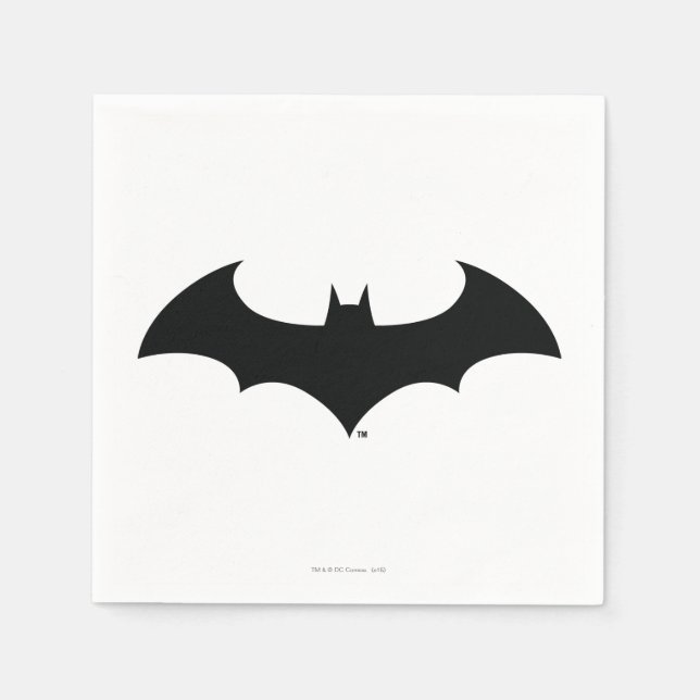Batman Symbol | Simple Bat Silhouette Logo Napkin (Front)