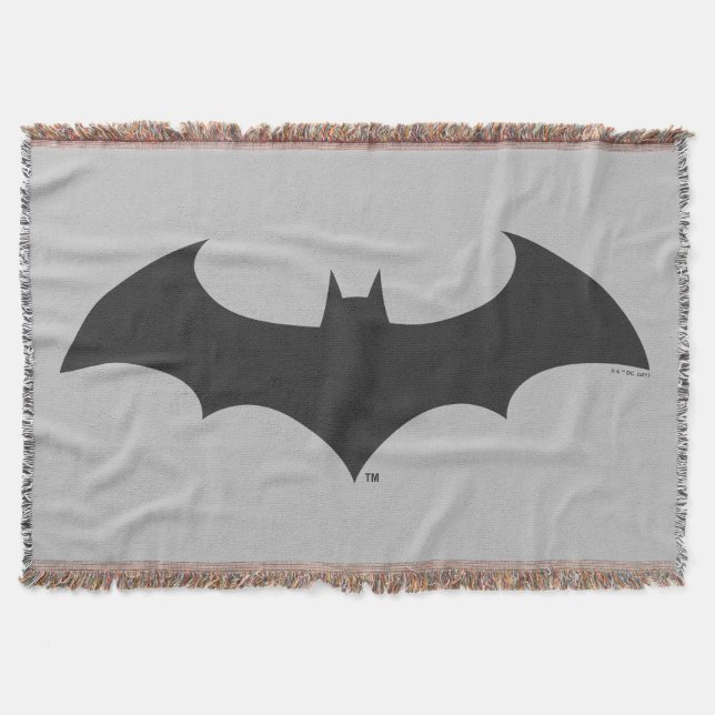 Batman Symbol | Simple Bat Silhouette Logo Throw Blanket (Front)