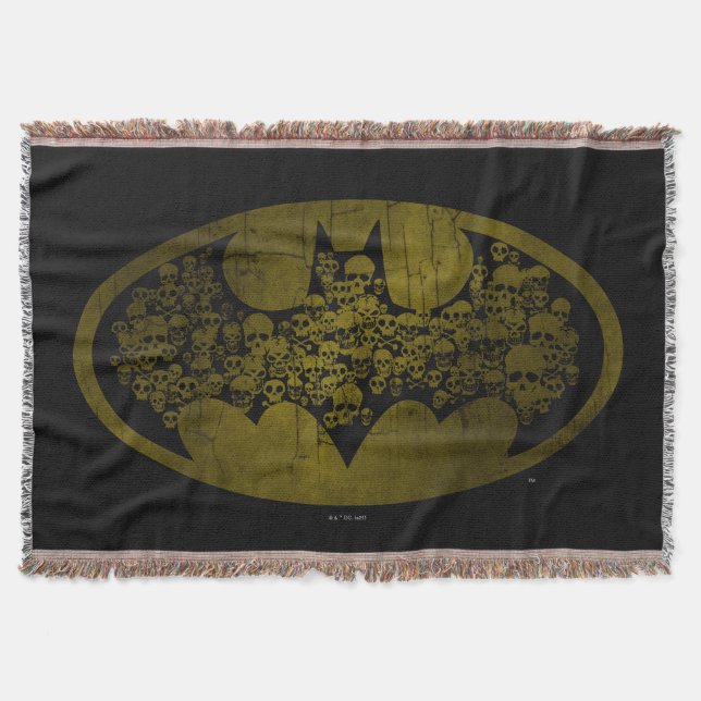 Batman Symbol | Skulls in Bat Logo Throw Blanket (Front)