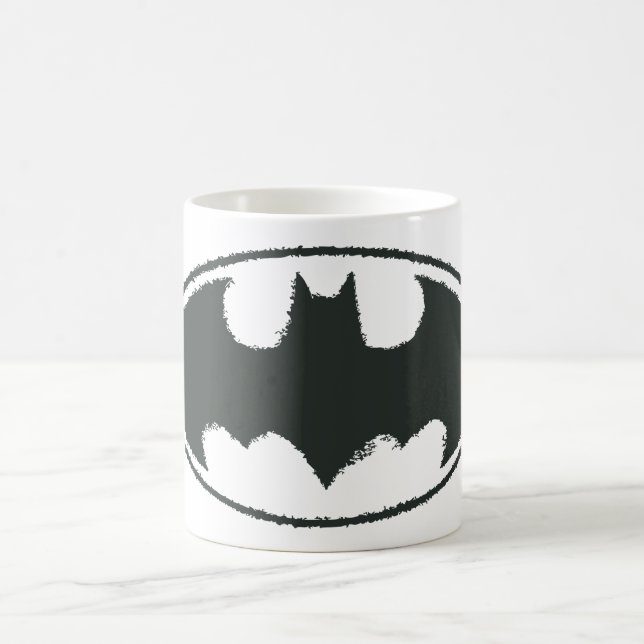 Batman Symbol | Spray Black White Logo Coffee Mug (Center)
