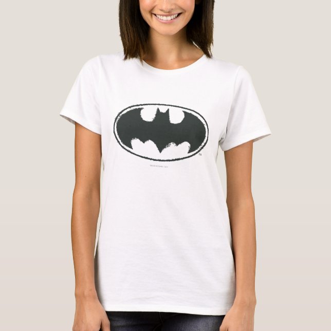 Batman Symbol | Spray Black White Logo T-Shirt (Front)