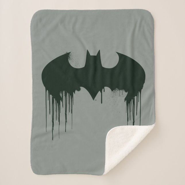 Batman Symbol | Spraypaint Logo Sherpa Blanket (Front)