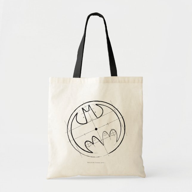 Batman Symbol | Technical Sketch Logo Tote Bag (Front)
