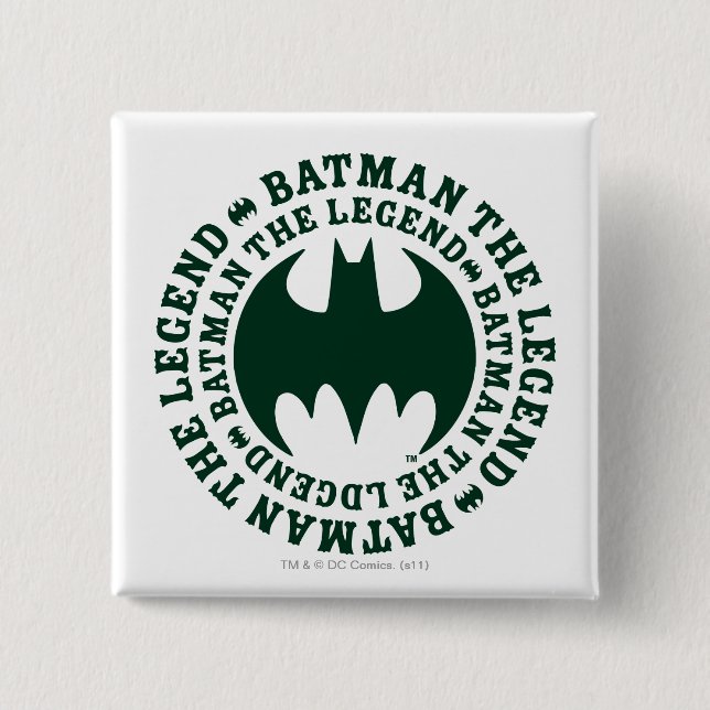 Batman Symbol | The Legend Logo 15 Cm Square Badge (Front)