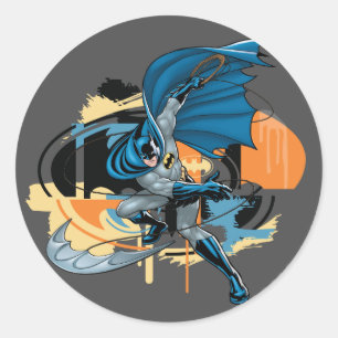 Batman Throw Classic Round Sticker