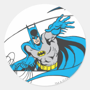 Batman Throws Batarang 3 Classic Round Sticker