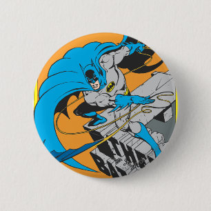 Batman Throws Batarang on Rooftop 6 Cm Round Badge