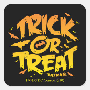 Batman Trick or Treat Square Sticker