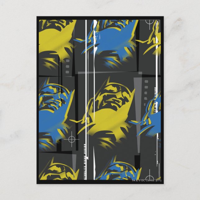 Batman Urban Legends - Mask Grid Pattern Blue/Yell Postcard (Front)