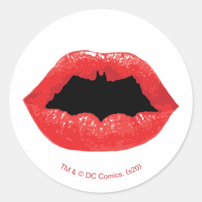 Batman Valentine | Bat Lips Classic Round Sticker (Front)