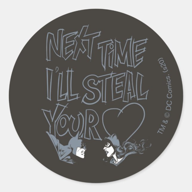 Batman Valentine |Catwoman - I'll Steal Your Heart Classic Round Sticker (Front)
