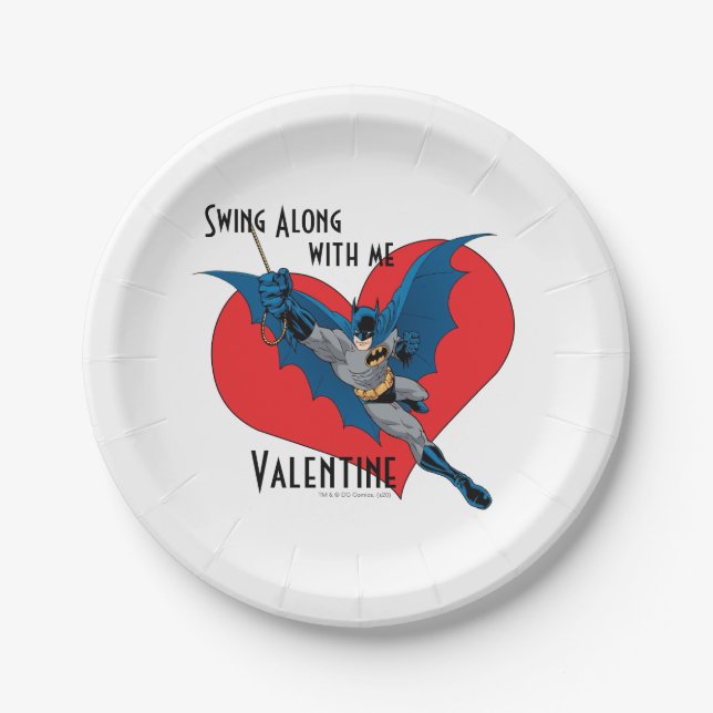 Batman Valentine | Swing Along With Me Paper Plate (Front)