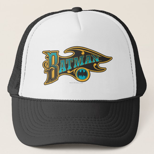Batman | Vintage Turquoise Logo Trucker Hat (Front)