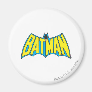 Batman   Vintage Yellow Blue Logo Magnet