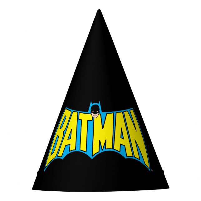 Batman | Vintage Yellow Blue Logo Party Hat (Front)