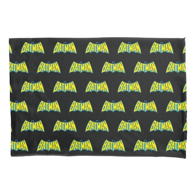Batman | Vintage Yellow Blue Logo Pillowcase (Front)