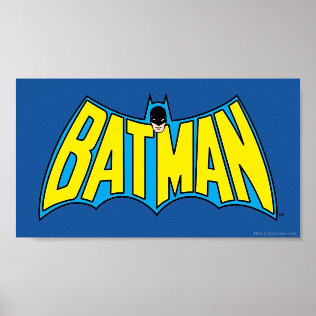 Batman | Vintage Yellow Blue Logo Poster (Front)
