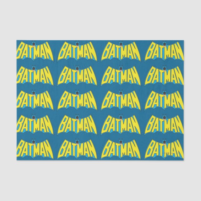 Batman | Vintage Yellow Blue Logo Tissue Paper (Front)