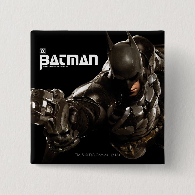 Batman With Batclaw 15 Cm Square Badge (Front)