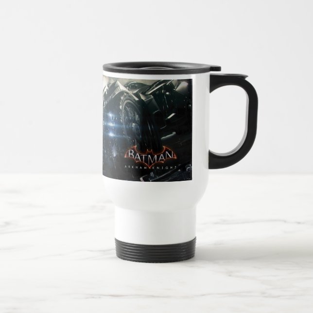 Batman With Batmobile In The Rain Travel Mug (Right)