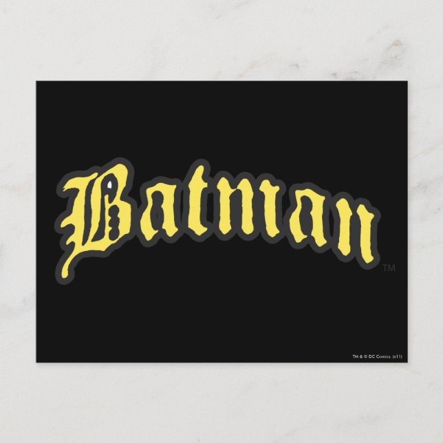 Batman | Yellow Black Outline logo Postcard (Front)