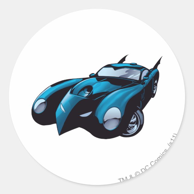 Batmobile Front Classic Round Sticker (Front)