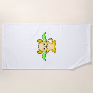 Batmouse. Funny mouse with bat wings. Halloween. Beach Towel