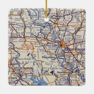 Baton Rouge and Lafayette Christmas Ornament