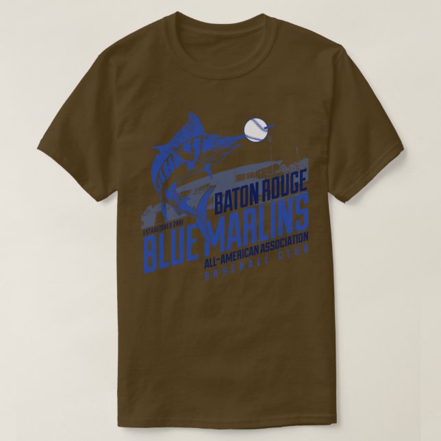 Baton Rouge Blue Marlins T-Shirt (Design Front)