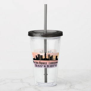 Baton Rouge LA City Skyline  Acrylic Tumbler
