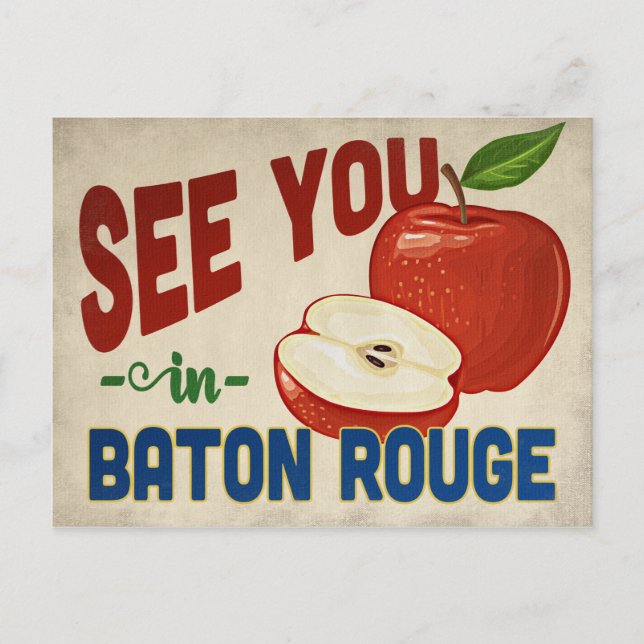 Baton Rouge Louisiana Apple - Vintage Travel Postcard (Front)