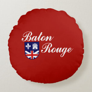 Baton Rouge (Louisiana) City flag   Round Cushion
