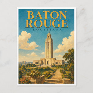 Baton Rouge Louisiana State Capitol GeoSaga Postcard