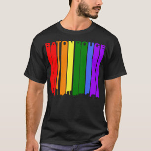 Baton Rouge Skyline Rainbow LGBT Gay Pride  T-Shirt