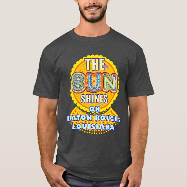 Baton Rouge Sun Shines Artful Sunshine Oversized T-Shirt (Front)
