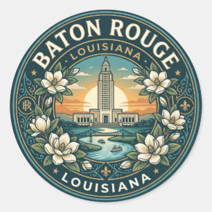 Baton Rouge USA Classic Round Sticker