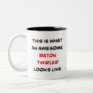 baton twirler, awesome Two-Tone coffee mug