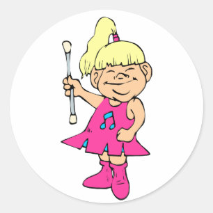 Baton Twirler Classic Round Sticker
