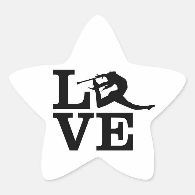 Baton Twirler Love Typography Sticker (Front)