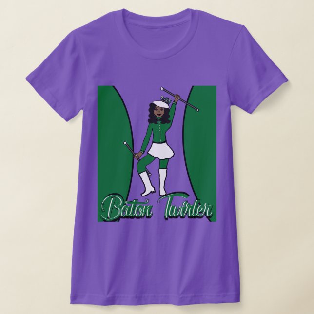 Baton Twirler T-Shirt / Green (Laydown)