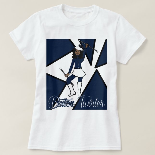 Baton Twirler T-Shirt /  Navy (Design Front)