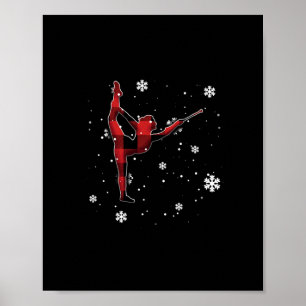 baton twirling plaid christmas poster